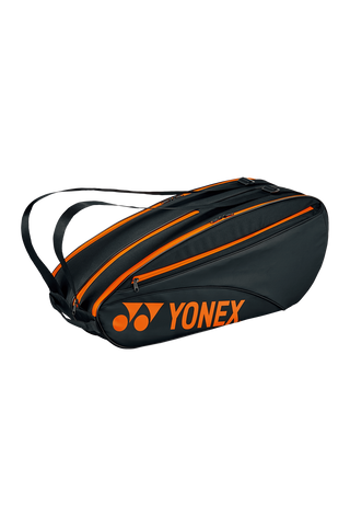 Raquetero Yonex Team S Negro Naranja x6
