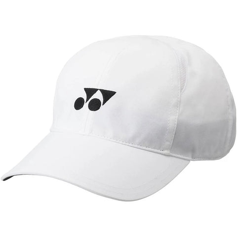 Gorra Yonex Blanca con bordado negro de tenis.